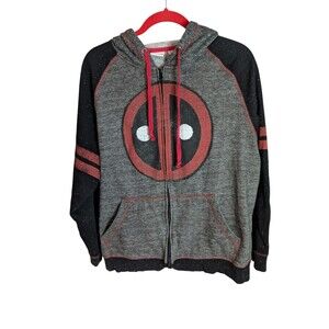 Marvel Deadpool Hoodie, Long Sleeve, Size XL, Cotton Blend, Zip